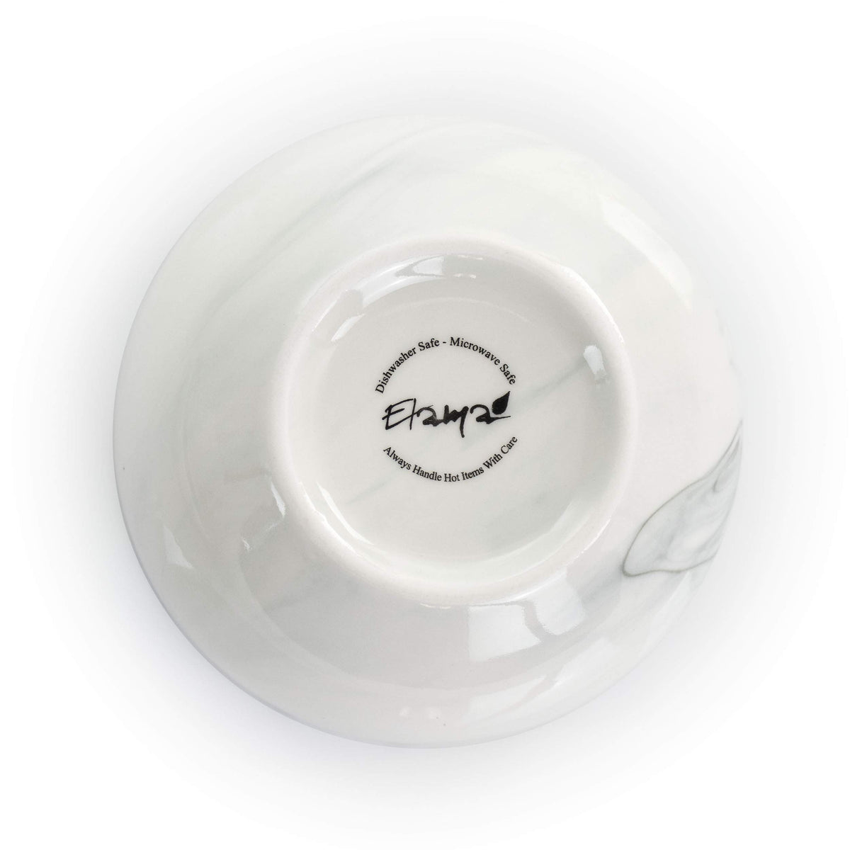 Elama Fine Marble bowl close-up shows durable stoneware and earthy textures.