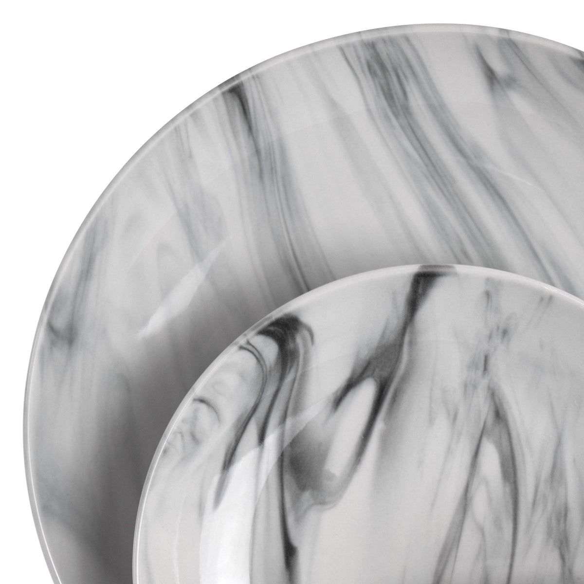 Elama Fine Marble glaze finish adds glossy shine and easy-clean appeal.