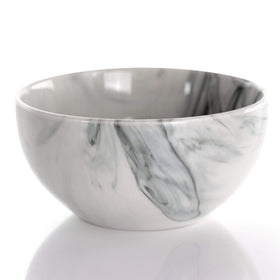 Elama Fine Marble salad plate pattern emphasizes chic, modern table styling.