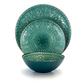 Elama Sea Foam Mosaic salad plate complements modern tables with vibrant color