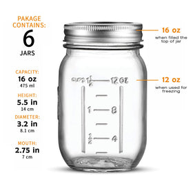 ELAORY regular-mouth mason jar with lids for easy pouring and cleaning