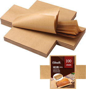 Eldosilk unbleached parchment paper loaf pan liner precuts for easy release.