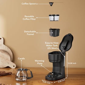 Electactic 25 oz 5-cup capacity suitable for 1-2 people.