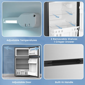 Electactic 3.1 cu ft freezer compartment keeps frozen treats ready.