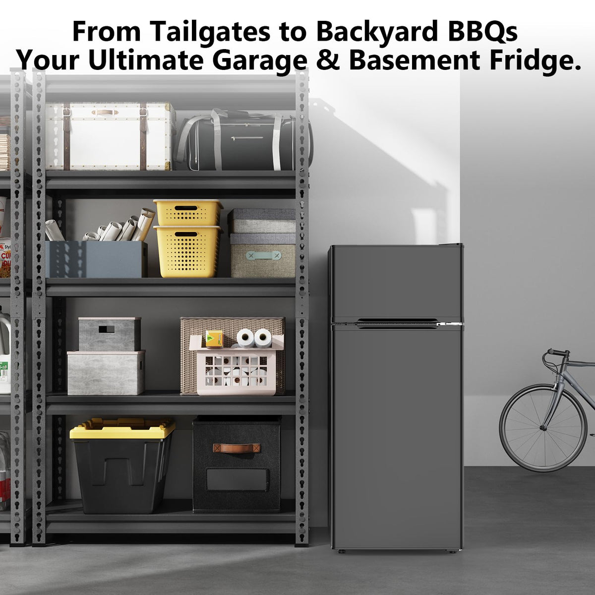 Electactic adjustable feet keep the fridge stable on uneven surfaces.