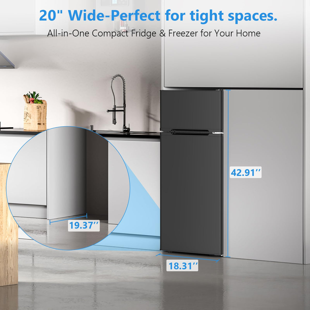 Electactic adjustable thermostat controls for precise cooling settings.