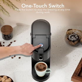 Electactic 6–14 oz brew size option graphic illustrates customizable portions.