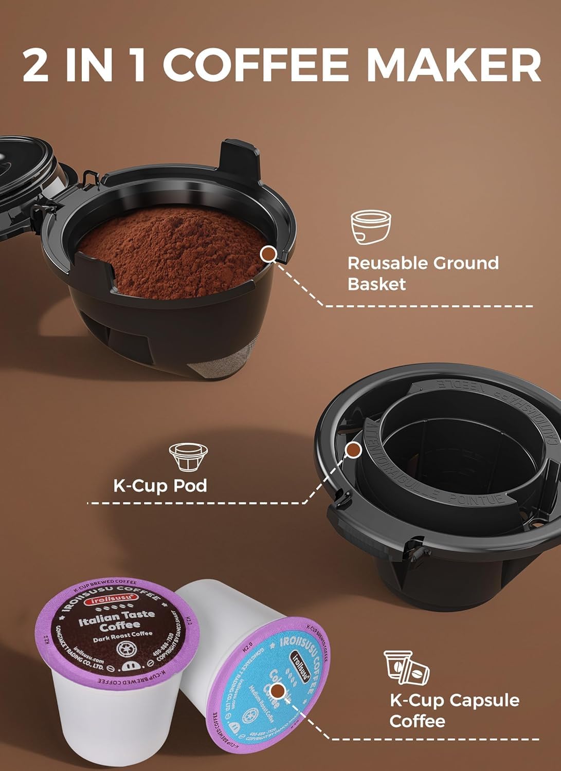 Electactic coffee maker control panel with easy touch settings for quick brewing.