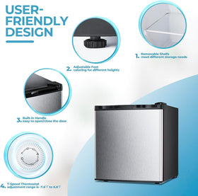 Electactic compact freezer in a dorm room setup saving space
