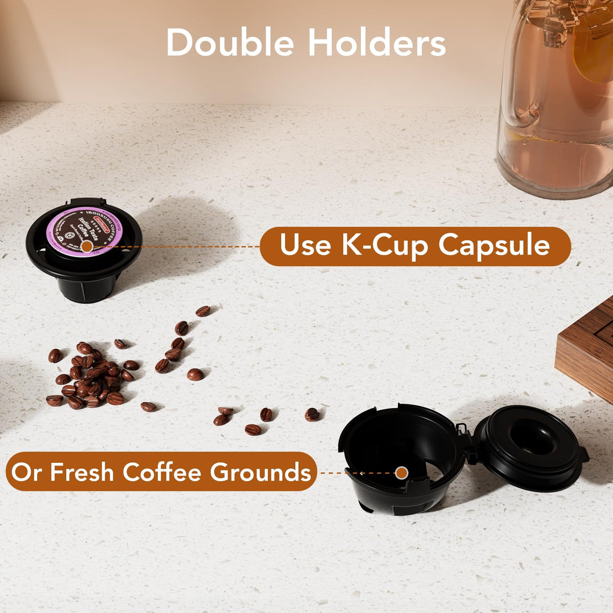 Electactic compact slim profile coffee maker fits dorms and offices.