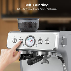 Electactic espresso machine with 15 bar brewing for rich espresso at home.