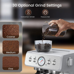 Electactic steam wand creates silky microfoam for lattes and cappuccinos at home.