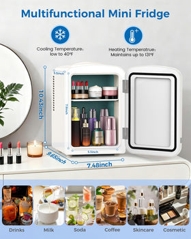 Electactic mini fridge 6-can desk setup for convenient cold snacks