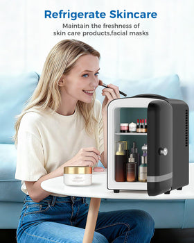 Electactic mini fridge compact desk-vanity use enhances skincare routines