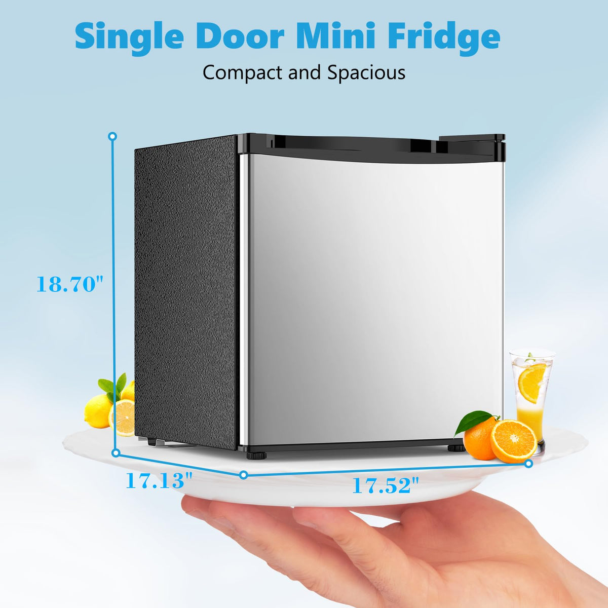 Electactic 1.6 cu ft freezer compartment for small frozen items.