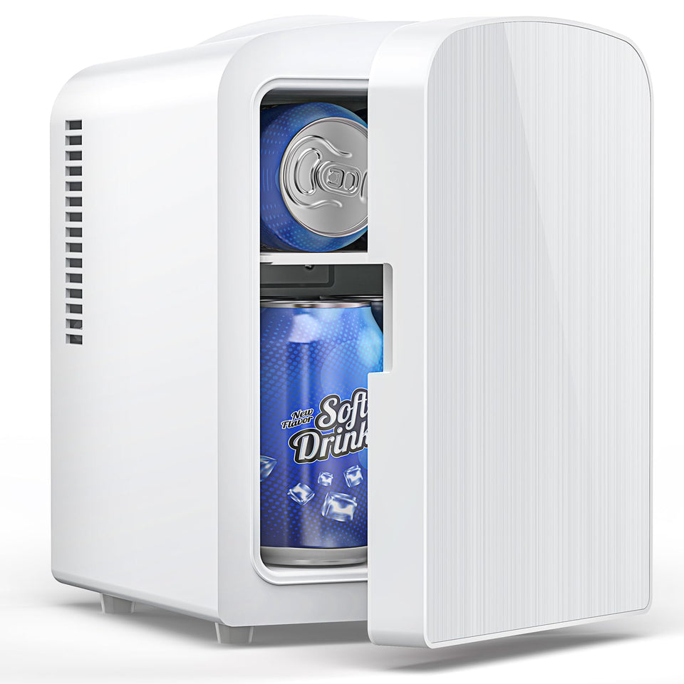 Electactic mini fridge front view showing compact design for small spaces and easy access