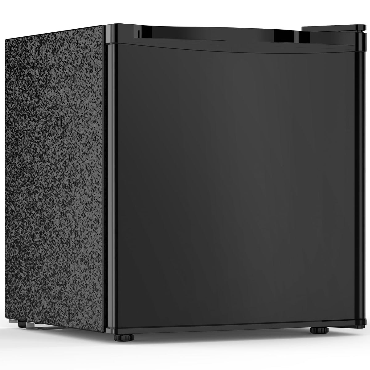 Electactic mini fridge front view demonstrates compact design for small spaces.