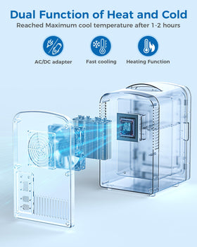 Electactic mini fridge heating function enables warm storage for beauty products