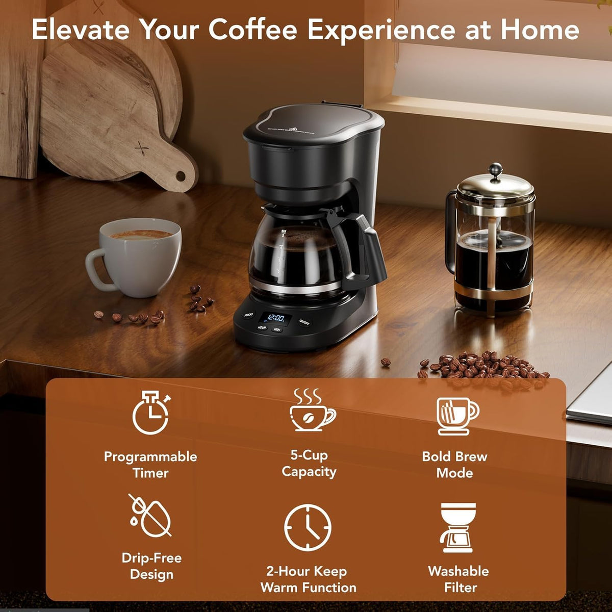 Electactic coffee maker digital control panel with 24-hour delay brew.