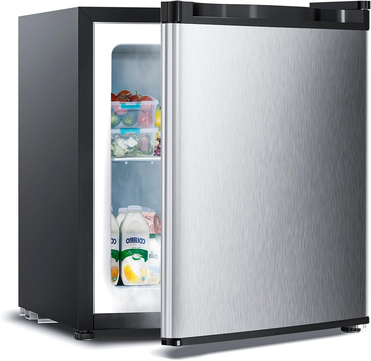 Electactic upright freezer front view shows compact design for small spaces