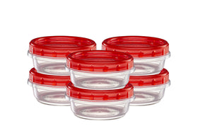 Elegant Disposables 8oz twist-top container with clear bottom, ideal for meal prep on the go.
