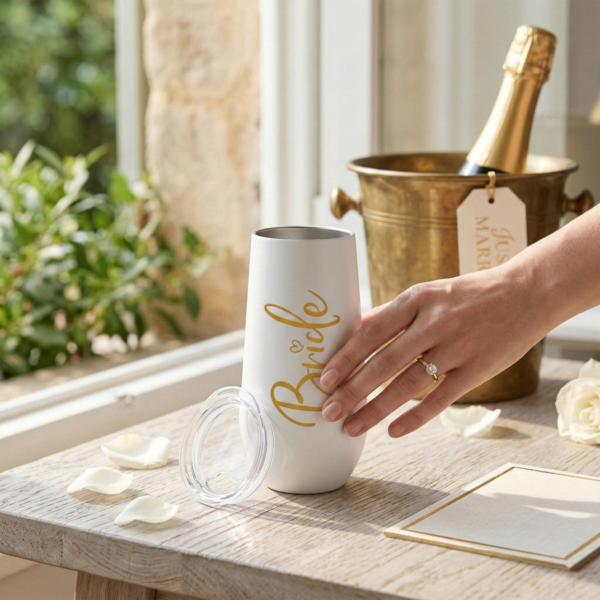 ElegantPark bride design on premium tumbler, a timeless keepsake from the wedding journey