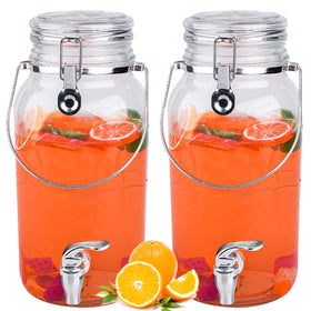 Eleganttime 1-gallon glass dispenser with spigot for easy beverage serving at gatherings