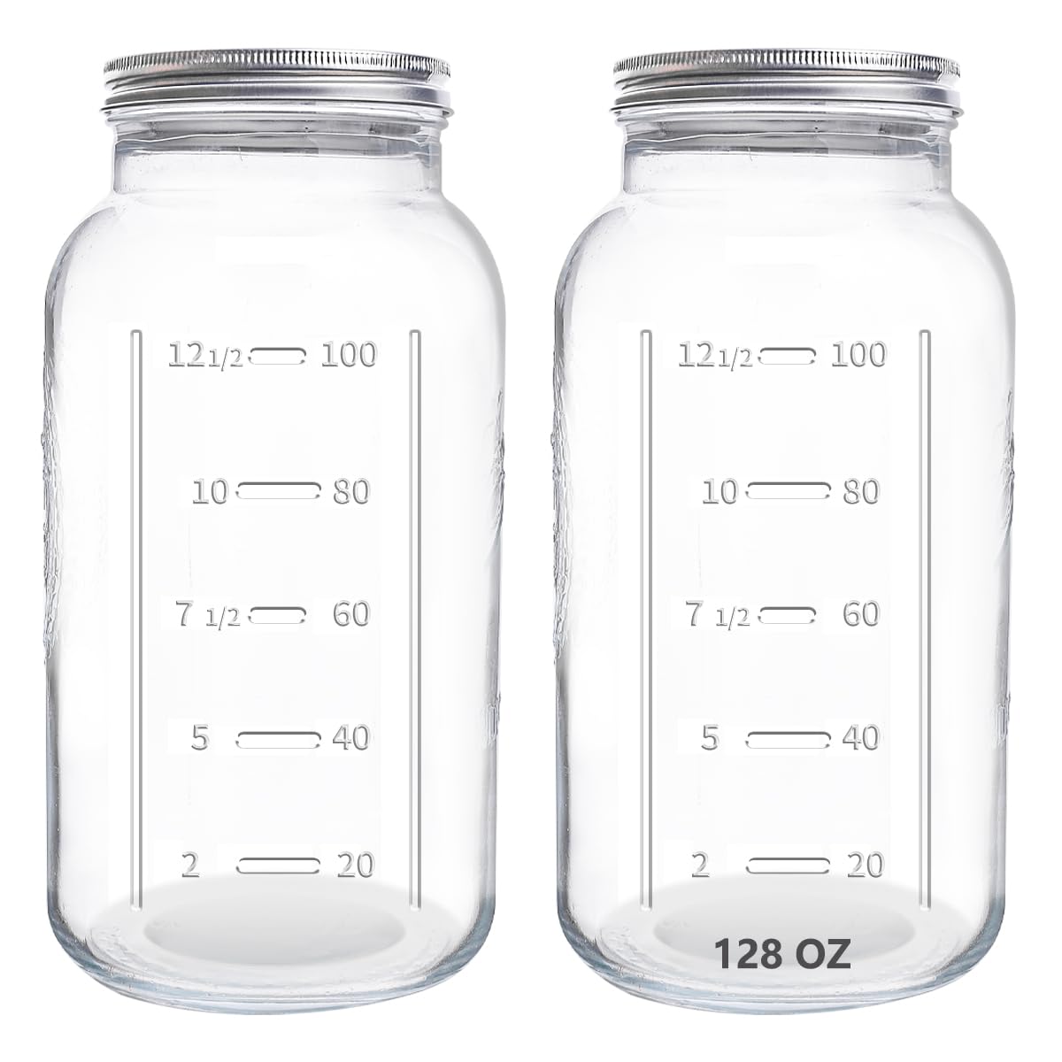Eleganttime 128 oz mason jar with extra wide mouth and airtight lid for easy canning