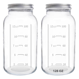 Eleganttime 128 oz mason jar with extra wide mouth and airtight lid for easy canning