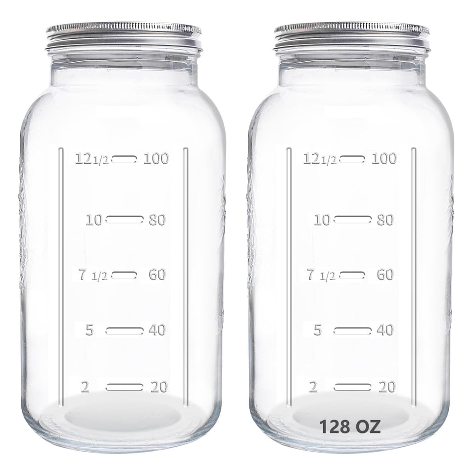 Eleganttime 128 oz mason jar with extra wide mouth and airtight lid for easy canning