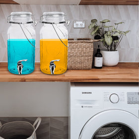 Eleganttime 2 pack glass dispensers offer versatile cold beverage options