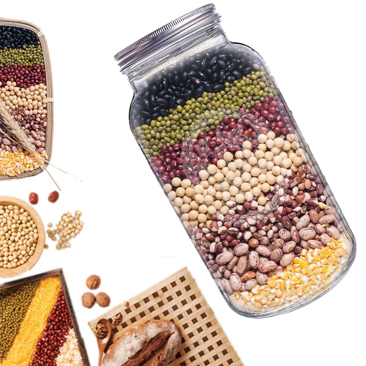 Eleganttime large-capacity jars support bulk storage and kitchen organization