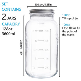 Eleganttime thick glass mason jar with airtight lid for durable storage