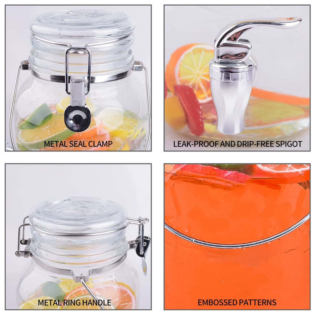 Eleganttime thick glass non drip spigot ensures steady pours at parties