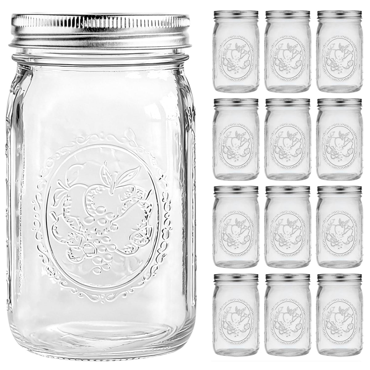 ElegantTime 32oz wide-mouth mason jar with lids and bands for secure storage