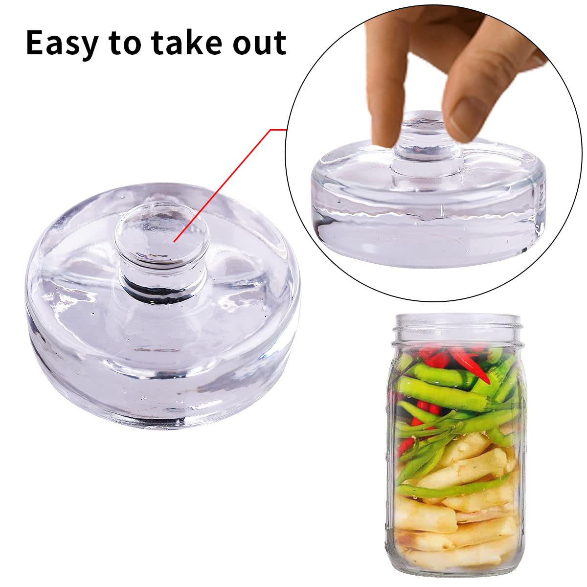 Eleganttime weights fit wide-mouth jars from pint to half-gallon for flexible batches.