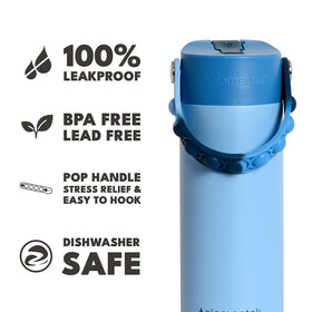 Elemental Ocean Tie Dye bottle is dishwasher-safe, quick cleaning after activities.