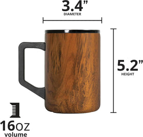 Elemental Summit Teakwood mug stable base prevents tipping during outdoor use.
