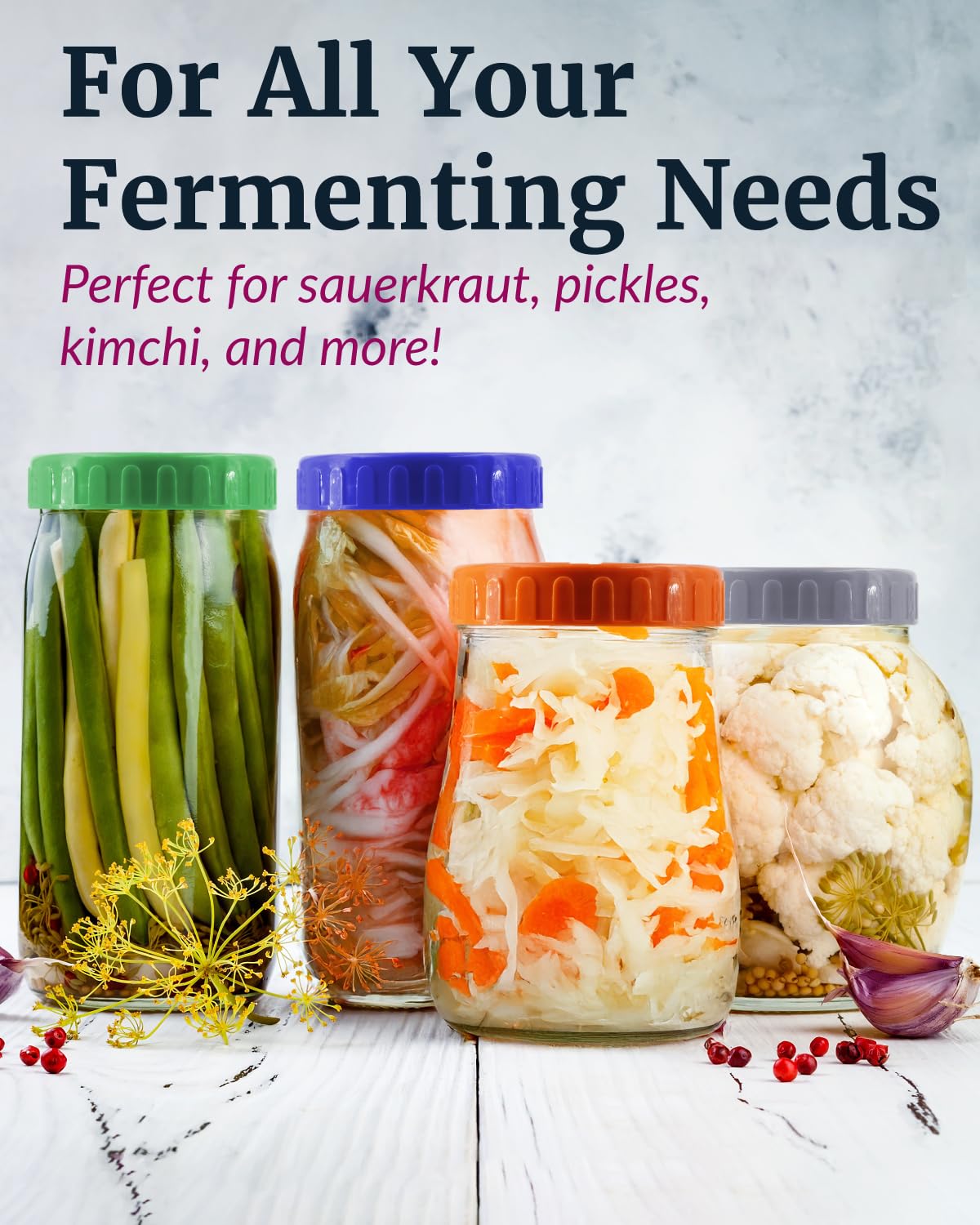 Elementi fermentation weight Ball jars compatibility enhances wide-mouth pickling setup