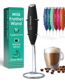 Elementi Milk Frother Wand creates rich foam quickly for café-style drinks