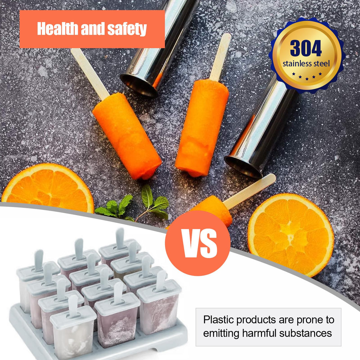 ELEMONY popsicle molds stand and holder for stable freezing and easy release.