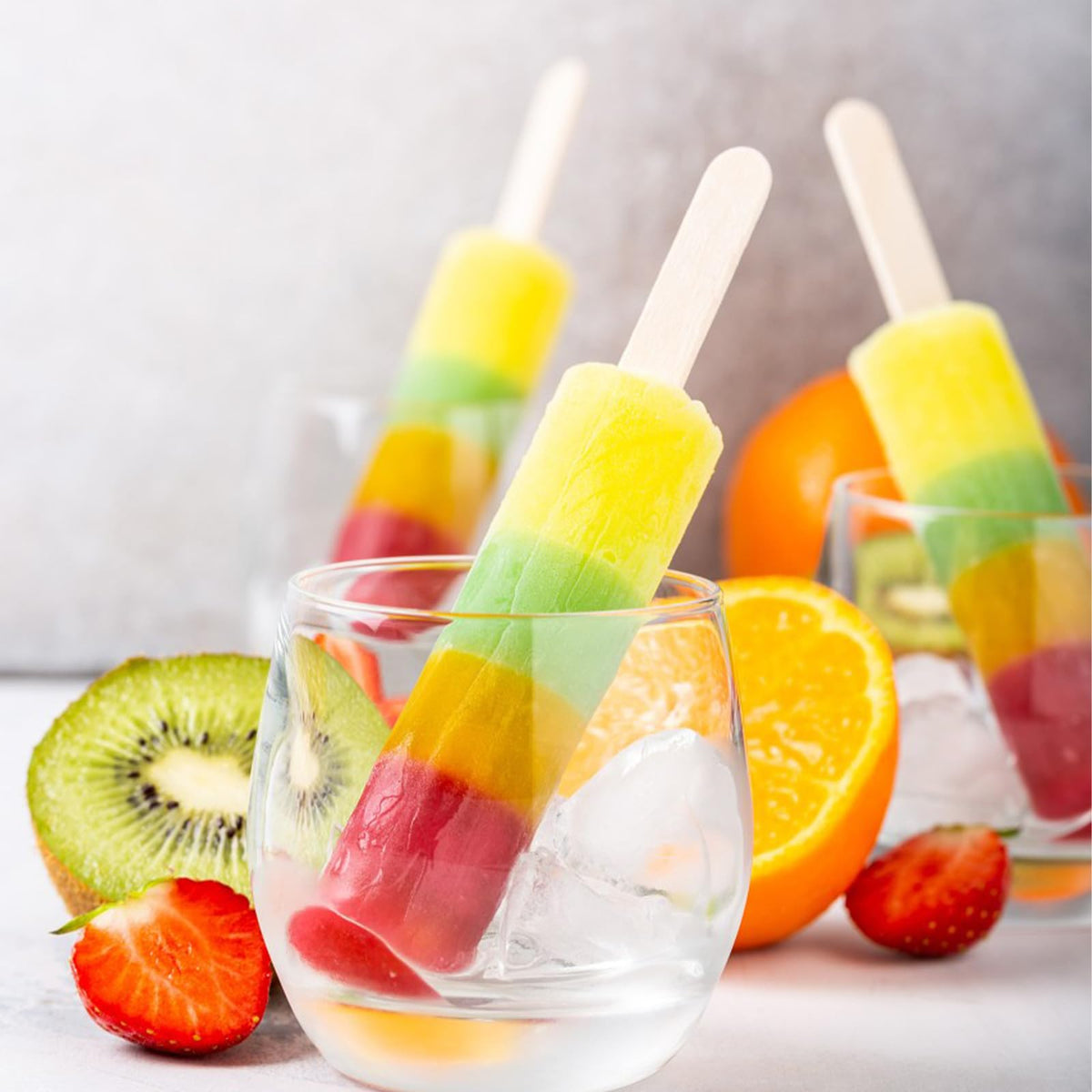 ELEMONY wooden sticks offer sturdy support for homemade ice pops.