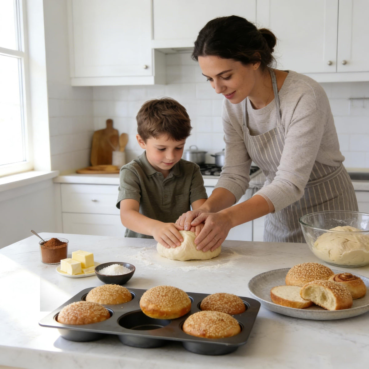 Elesinsoz easy-release surface helps buns come out intact