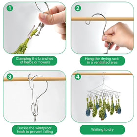Elesunory multi-use hanging rack ideal for herbs, spices, and tea drying.