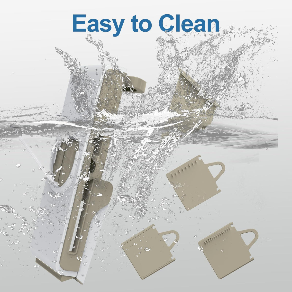 Eletronova Safe Mandoline Slicer detachable parts with cleaning brush simplify cleanup after chopping.