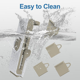 Eletronova Safe Mandoline Slicer detachable parts with cleaning brush simplify cleanup after chopping.