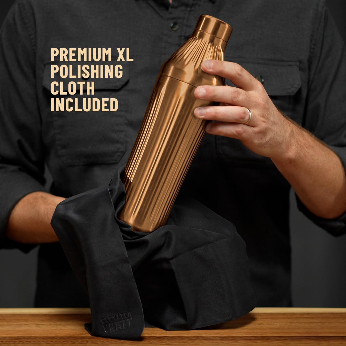 Elevated Craft Diamond Edition shaker ergonomic Art Deco grip for secure handling