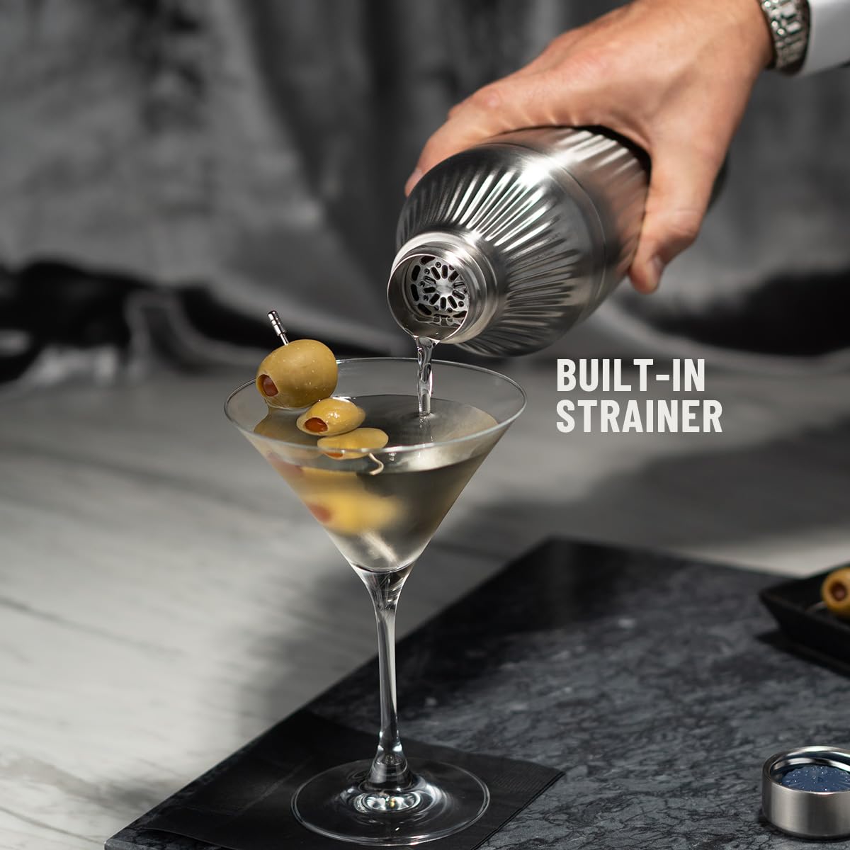 Elevated Craft fluted Art Deco grip for secure handling.
