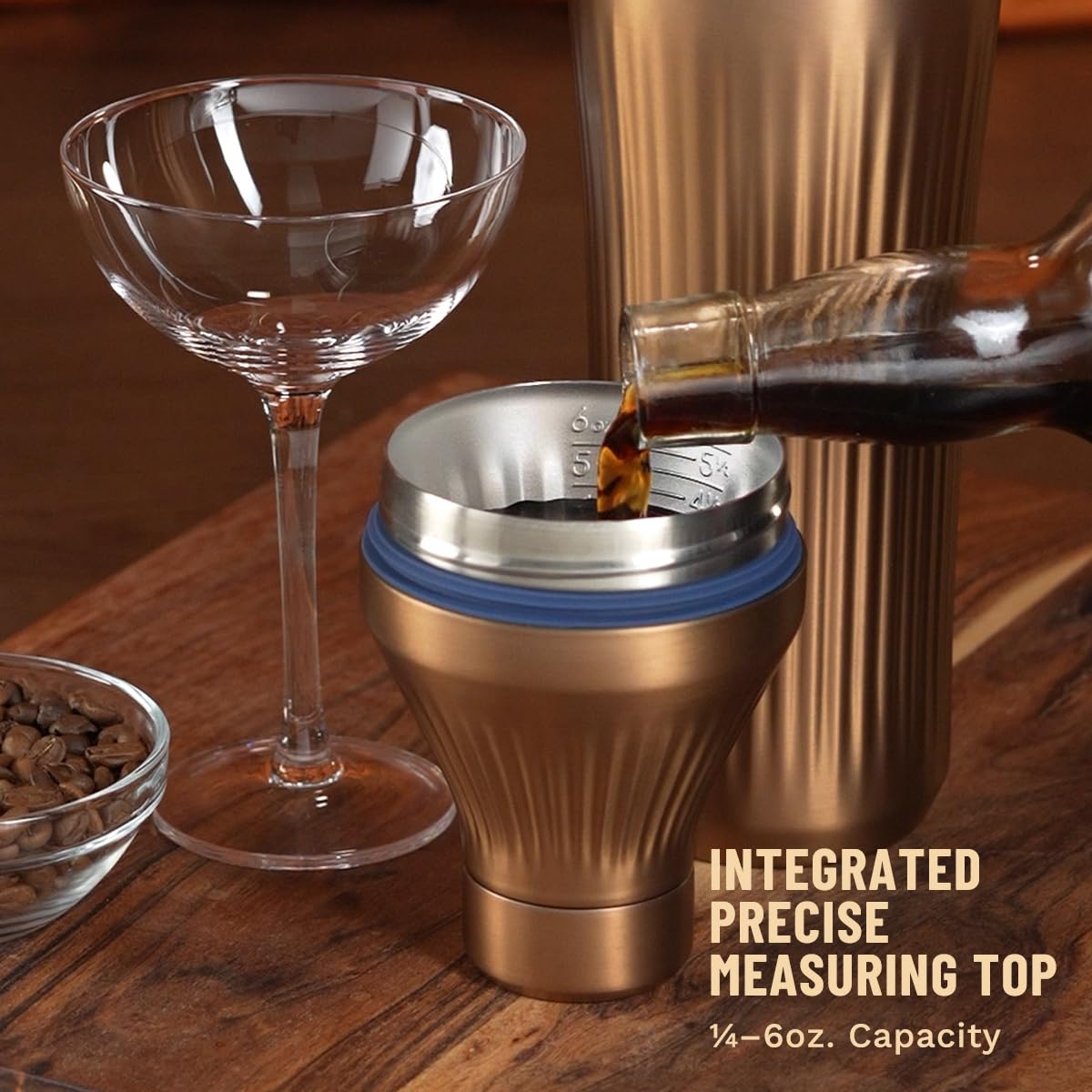 Elevated Craft Diamond Edition shaker features twist lock top to prevent leaks