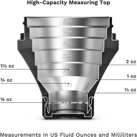 Elevated Craft built-in strainer ready to pour smooth liquids